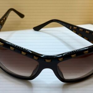 Salvatore Ferragamo Black Sunglasses with Gold Accents